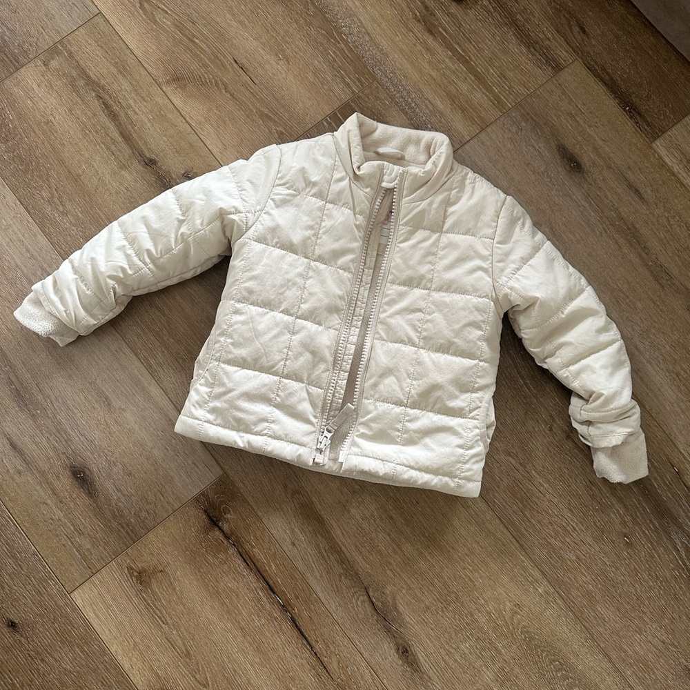 Cat & Jack Cream Quilted Puffer Jacket